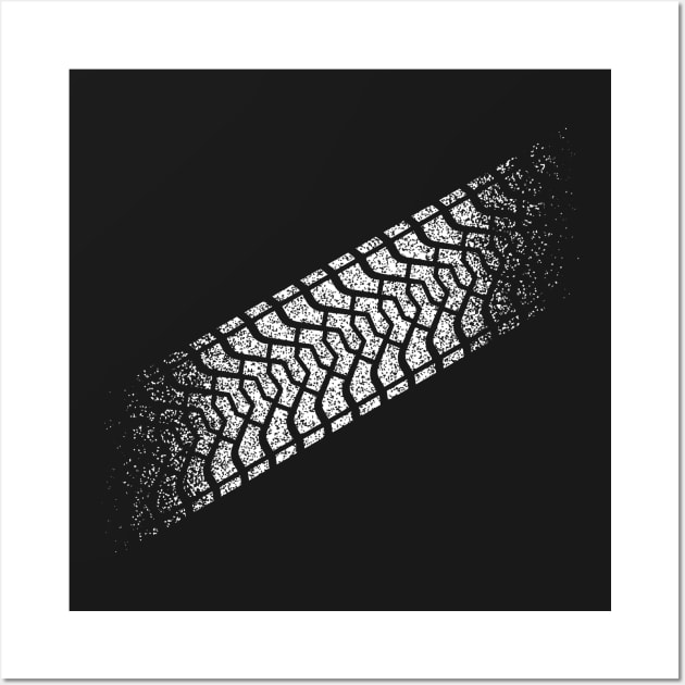 Tire Footprint, Tire Gauge, Tire Tread (White) Wall Art by MrFaulbaum